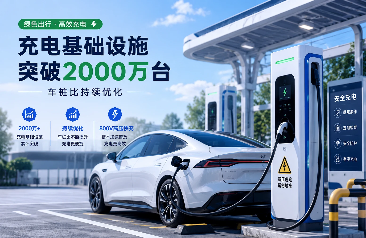 新能源汽车充电基础设施突破2000万台，车桩比持续优化